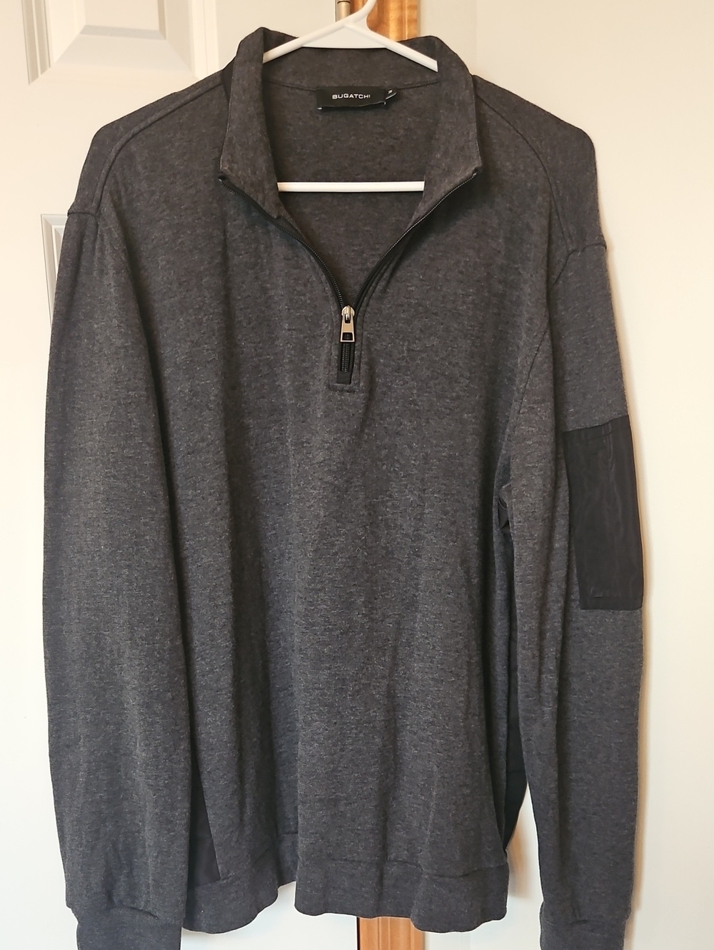 Bugatchi Dark Charcoal Half-Zip Pullover Sweater